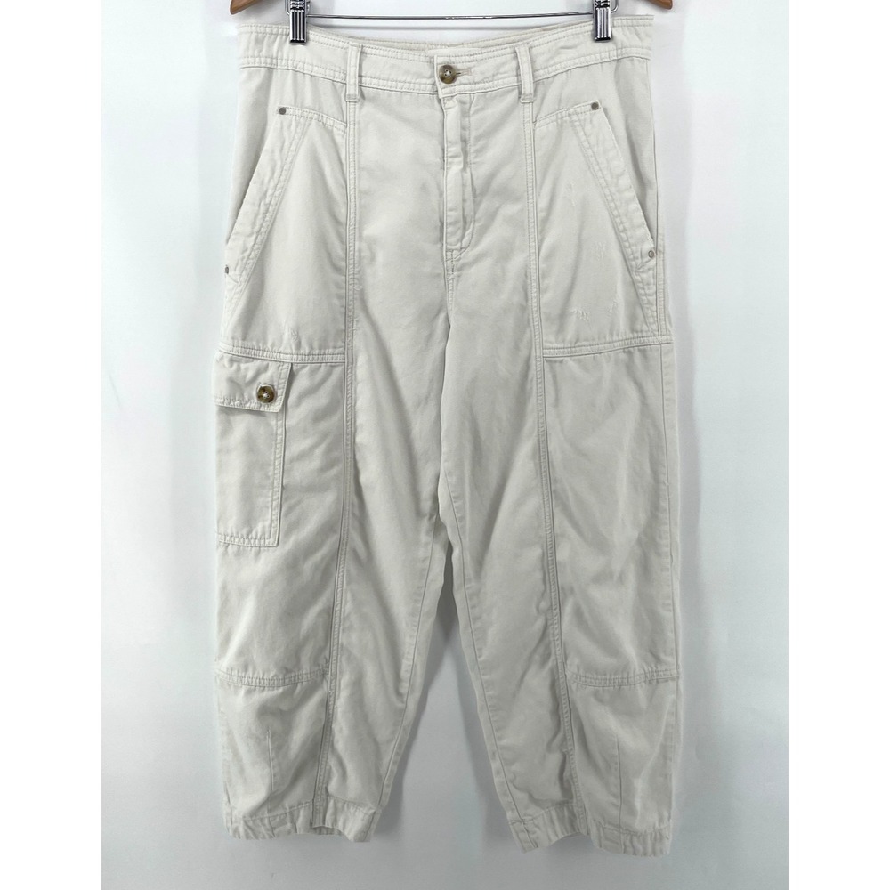 Anthropologie Pilcro The Carson Utility Cargo Pocket Barrel Pants Womens Size 12